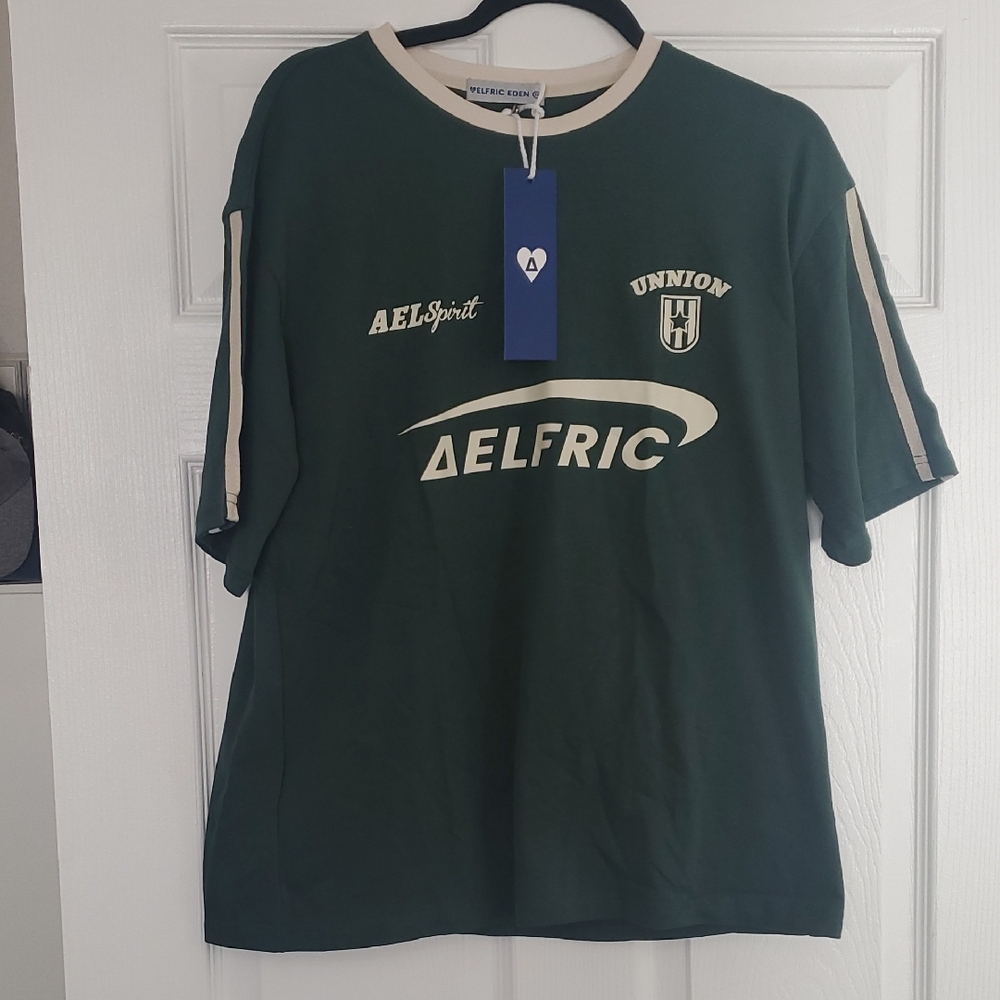 Aelfric Eden Green and Cream Tee